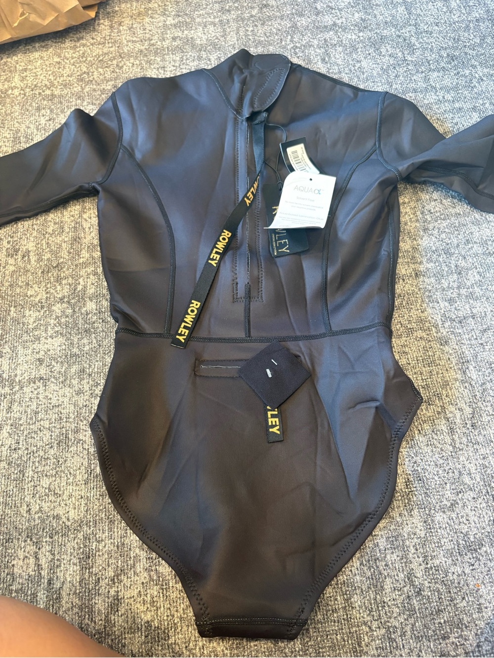 Cynthia Rowley Black Long Sleeve One-Piece Swimsuit